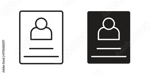 Biography icon logo design element. minimalist style icons