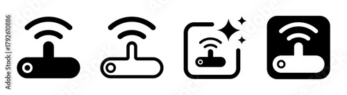 WiFi router icon illustration representing wireless communication and data connectivity with hotspots in modern transparent PNG vector design
