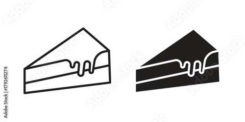 Cake piece icon logo design element. minimalist style icons