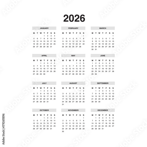 2026 calendar set design vector background 04