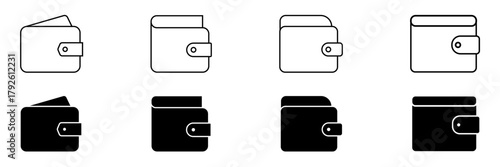 Wallet symbol icon set