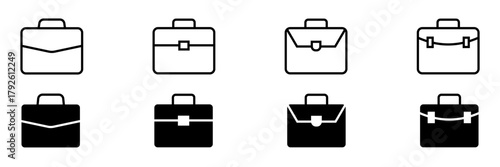 Briefcase luggage symbol icon set