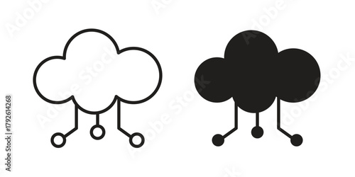 Cloud computing icon logo design element. minimalist style icons