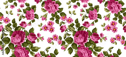 Seamless Flowers Pattern in vector. Vector rose pattern background