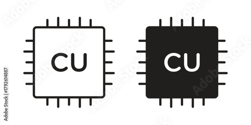 Computer microprocessor icon logo design element. minimalist style icons