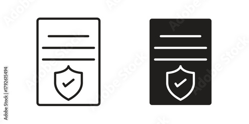 Contract coverage icon logo design element. minimalist style icons