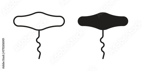 Corkscrew icon logo design element. minimalist style icons