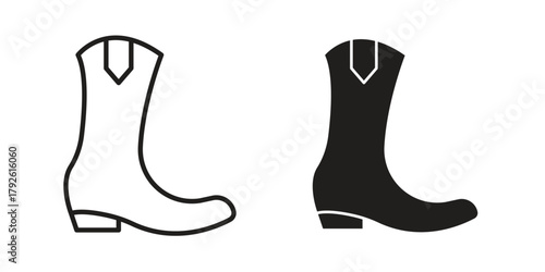 Cowboy Boot icon logo design element. minimalist style icons