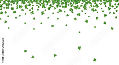 Shamrock Shower on Midnight Backdrop Elegant St Patricks Day Motif Celebration Garland of Green Clovers Falling Leafy Trefoil Decorations Irish Luck Festive Decor Abstract Vector Design Symbol of