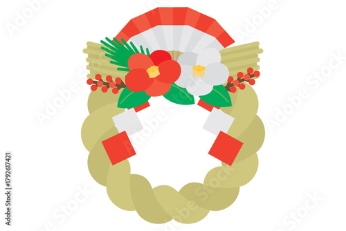 しめ縄　しめ飾り　正月　イラスト素材