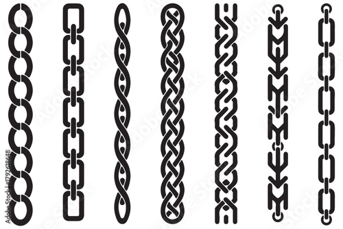Set of various chain border designs | Link chain collection Chain silhouette, Chain vector clipart, Metal chain silhouette, Metal chain, Silhouette of chain, Chain vector bundle. Child s Swing Set