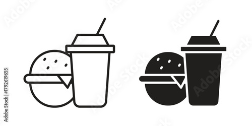 Fastfood icon logo design element. minimalist style icons