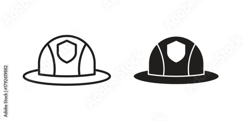 Firefighter hat icon logo design element. minimalist style icons