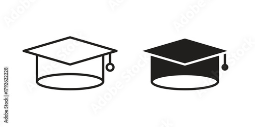 Graduation hat icon logo design element. minimalist style icons