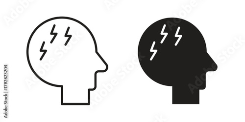 Headache icon logo design element. minimalist style icons