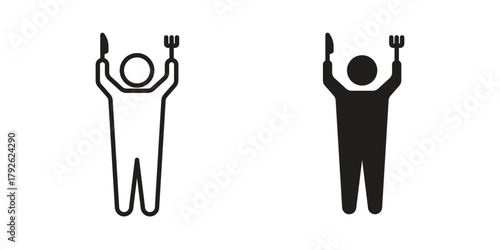 Hungry human icon logo design element. minimalist style icons