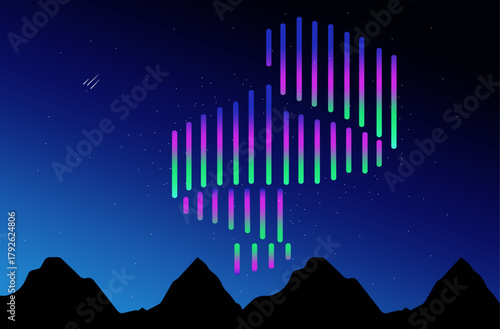 Northern lights mountain nature landscape