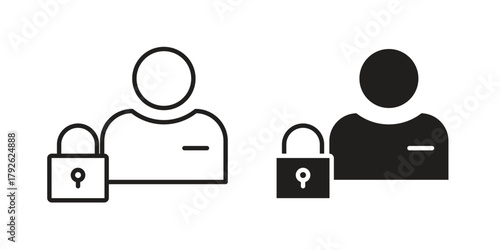 Information Security Analyst icon logo design element. minimalist style icons