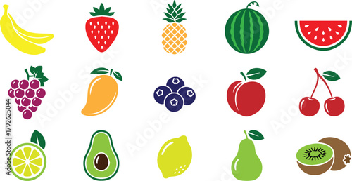 Collection of diverse icons for digital and print use