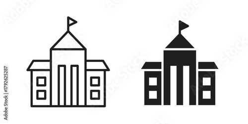 Institution icon logo design element. minimalist style icons