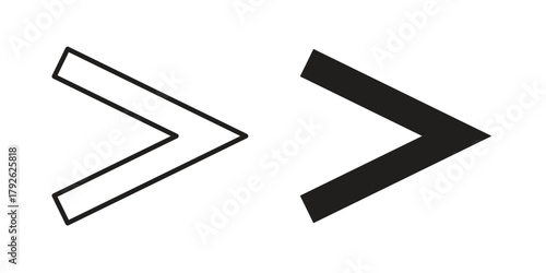 Is greater than icon logo design element. minimalist style icons