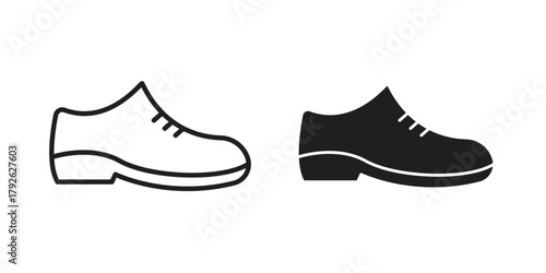 Leather shoes icon logo design element. minimalist style icons
