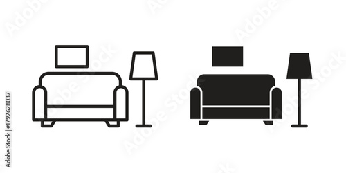 Living room icon logo design element. minimalist style icons