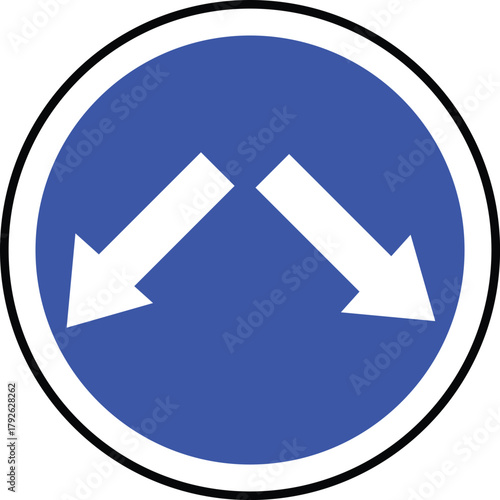 Mandatory Direction Sign Keep Left or Right Traffic Guidance Indicator