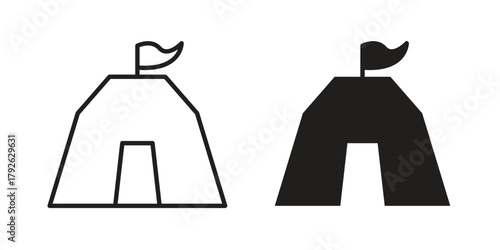 Military tent icon logo design element. minimalist style icons
