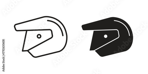 Motorcycle helmet icon logo design element. minimalist style icons
