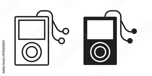 Mp3 Player icon logo design element. minimalist style icons