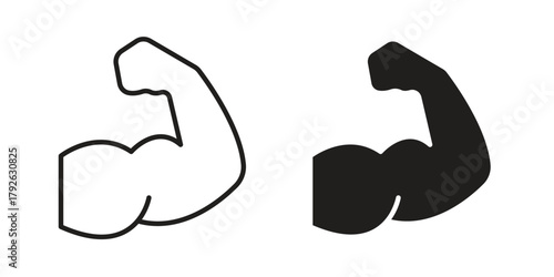 Muscle icon logo design element. minimalist style icons