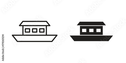 Noah Ark icon logo design element. minimalist style icons