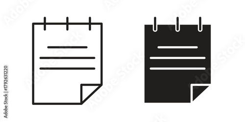 Notes icon logo design element. minimalist style icons