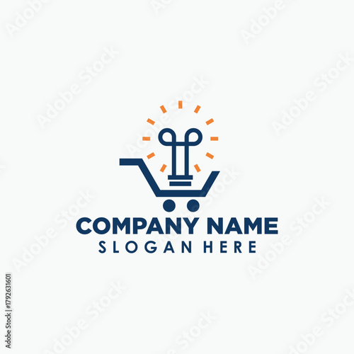 smart shopping logo design template, business education logo concept