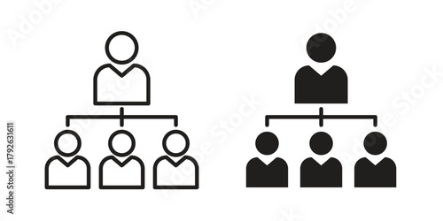 Organization chart icon logo design element. minimalist style icons