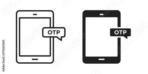 OTP icon logo design element. minimalist style icons