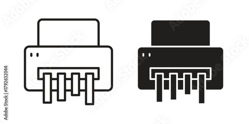 Paper shredder icon logo design element. minimalist style icons