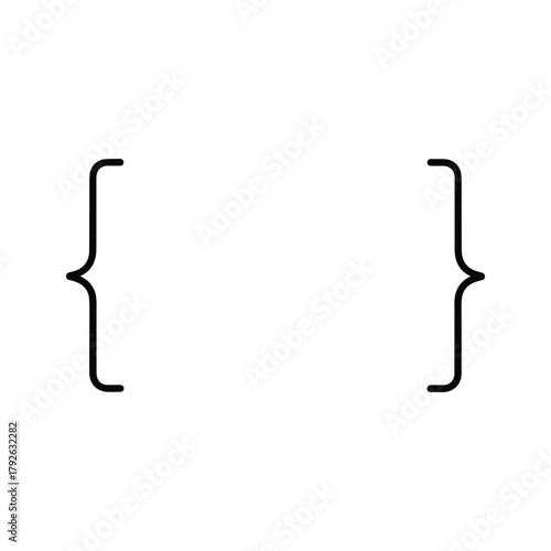 Pair of curly braces, representing code, programming, or grouping