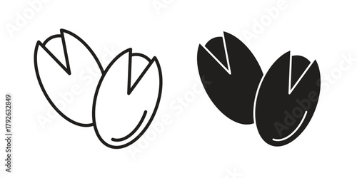 Pistachio icon logo design element. minimalist style icons