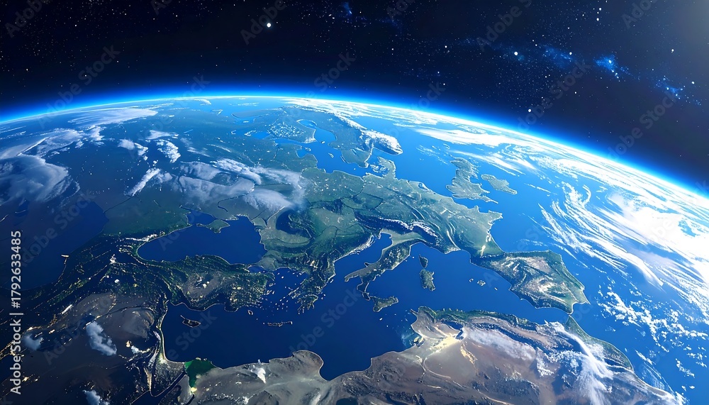 Fototapeta premium Earth from Space - A Stunning View of Our Planet.