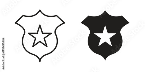 Police badge icon logo design element. minimalist style icons