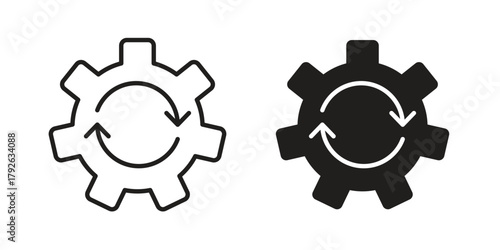 Processing icon logo design element. minimalist style icons