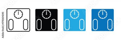 bathroom scales outline icon, weight measuring instrument isolated on white background, vector illustration