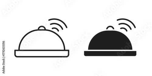Reception bell icon logo design element. minimalist style icons