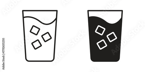 Refreshing cold drink icon logo design element. minimalist style icons