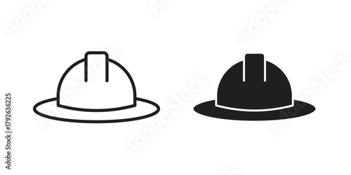 Safety helmet icon logo design element. minimalist style icons