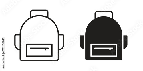 School bag icon logo design element. minimalist style icons