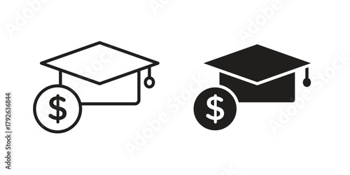 Scholarship icon logo design element. minimalist style icons