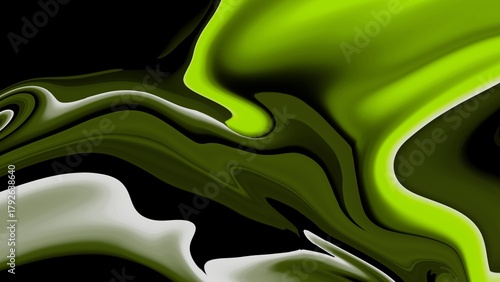 Abstract Liquid Wave Background. neon green, olive and black color. Ideal for web backgrounds, branding and modern wallpaper backdrop
